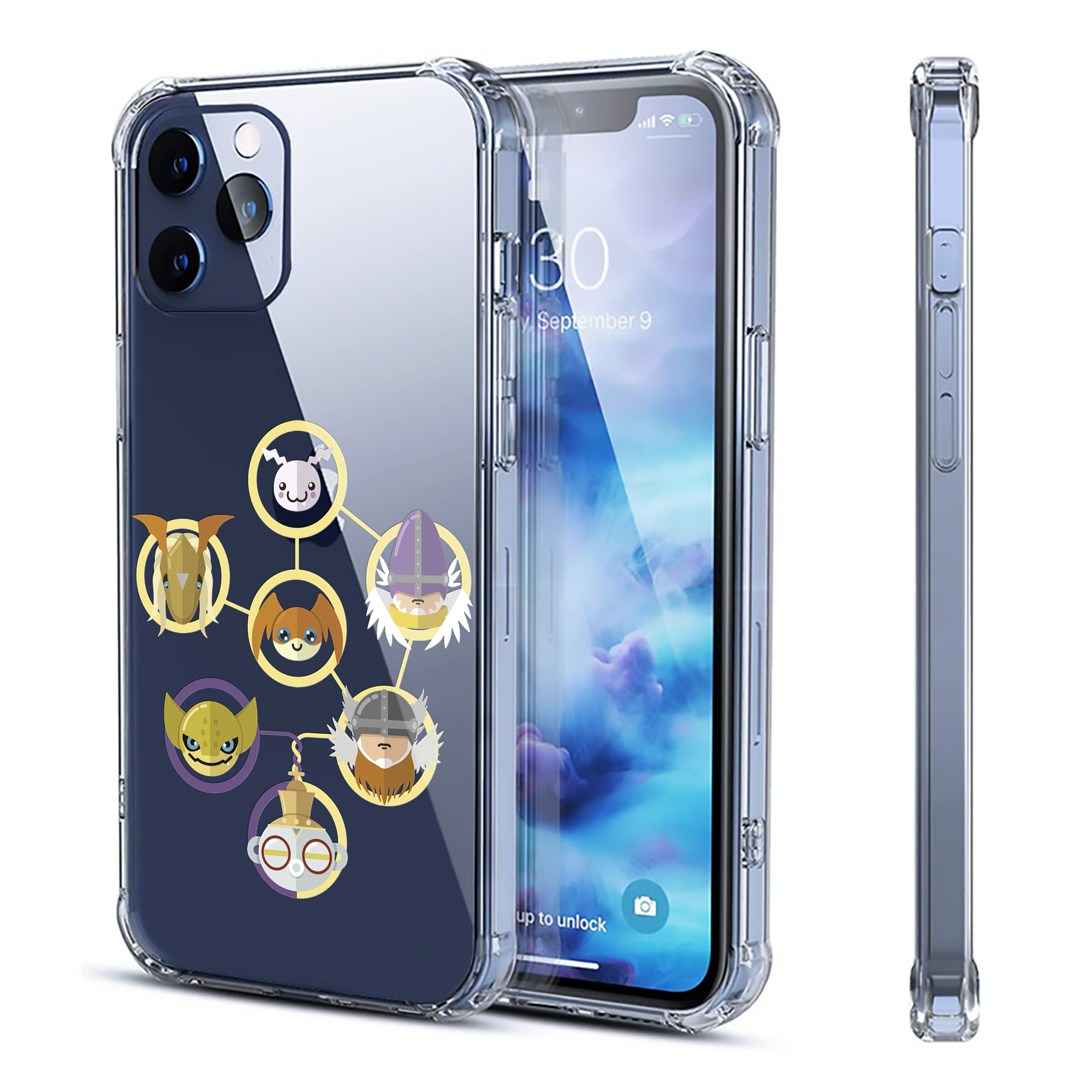 （画像用） Digimon デジタルモンスター/デジモン 【iPhone 12シリーズ対応】透明スマホケース（クリアソフトケース）